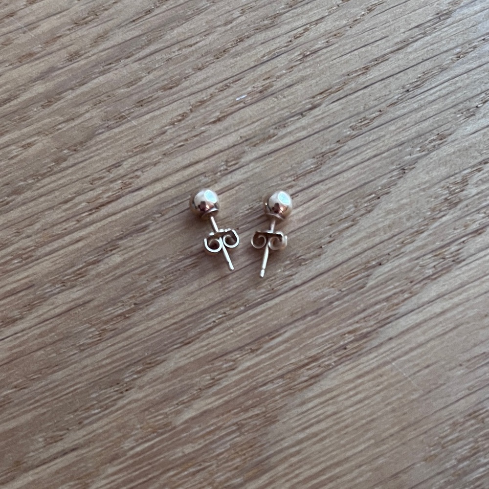 Solid 14k yellow gold Ball stud earrings